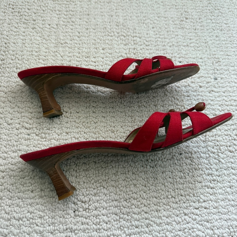 Vintage Stuart Weitzman Red Mules (Ref Vintage Purchase)